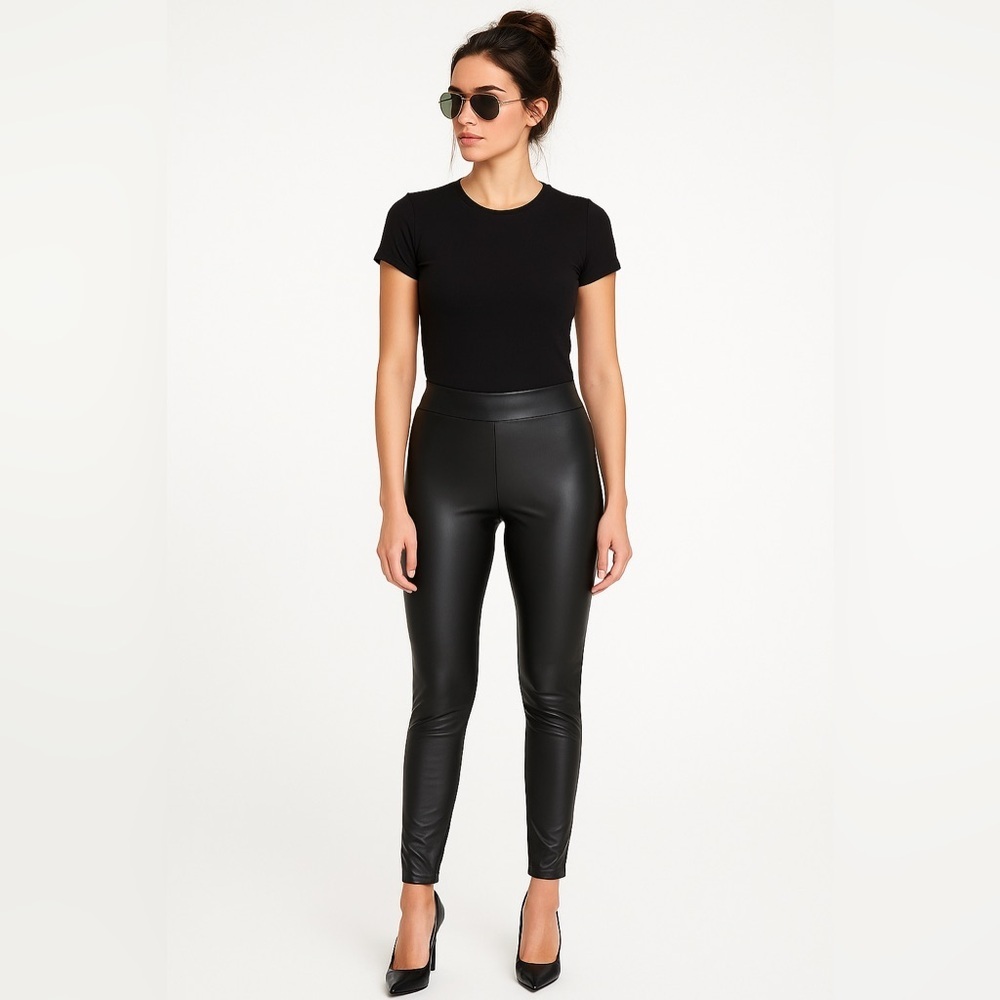 Black Faux Leather Leggings